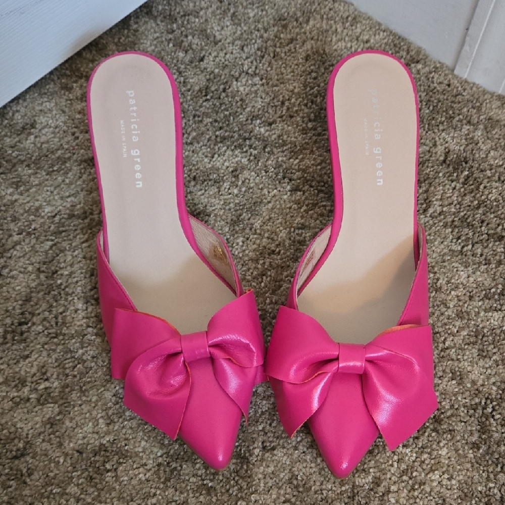 Patricia Green Fuchsia Bow Mules